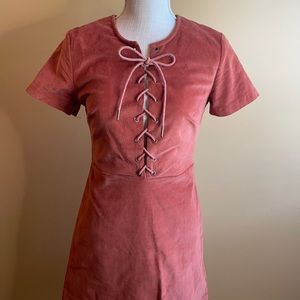 Orange corded cross-tie dress